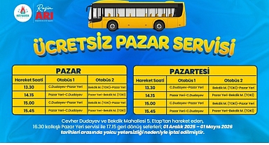 Nevşehir’de Ücretsiz Pazar Servisi Uygulamasında Güncelleme