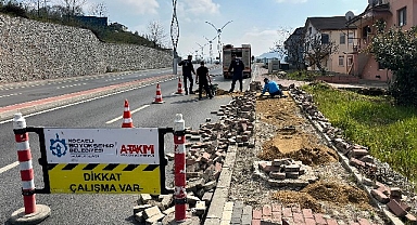 Başiskele’de tretuvar yenileme çalışmaları tamam